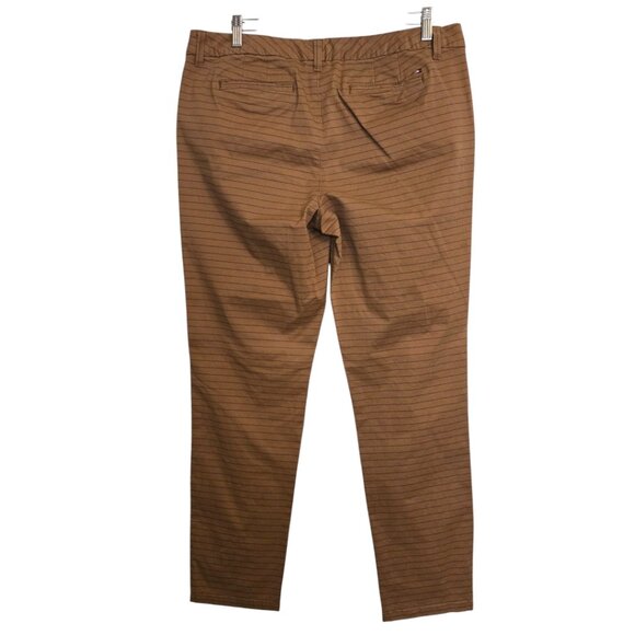 Tommy Hilfiger Hampton Slim Chino Pants Tan Dot Stripe Size 12 - Picture 2 of 6